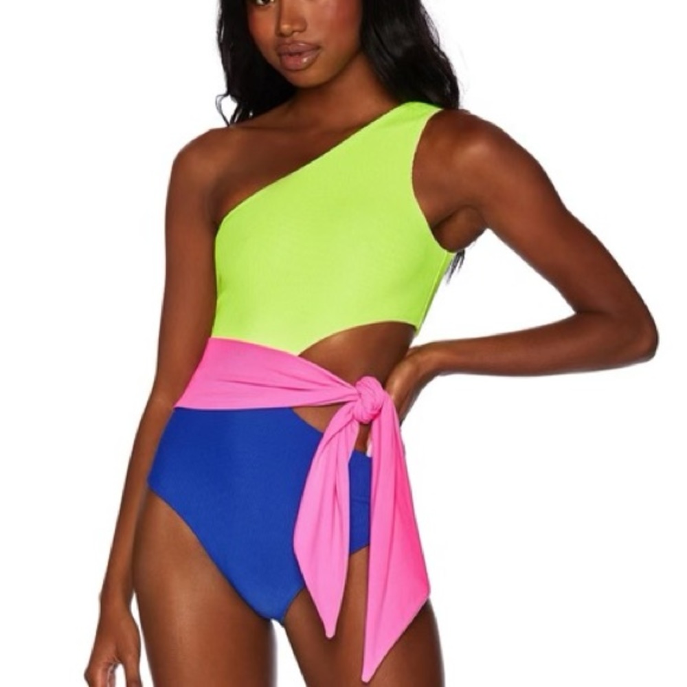 Beach Riot - Carlie One Piece Electric Beach Colorblock - L - NWT